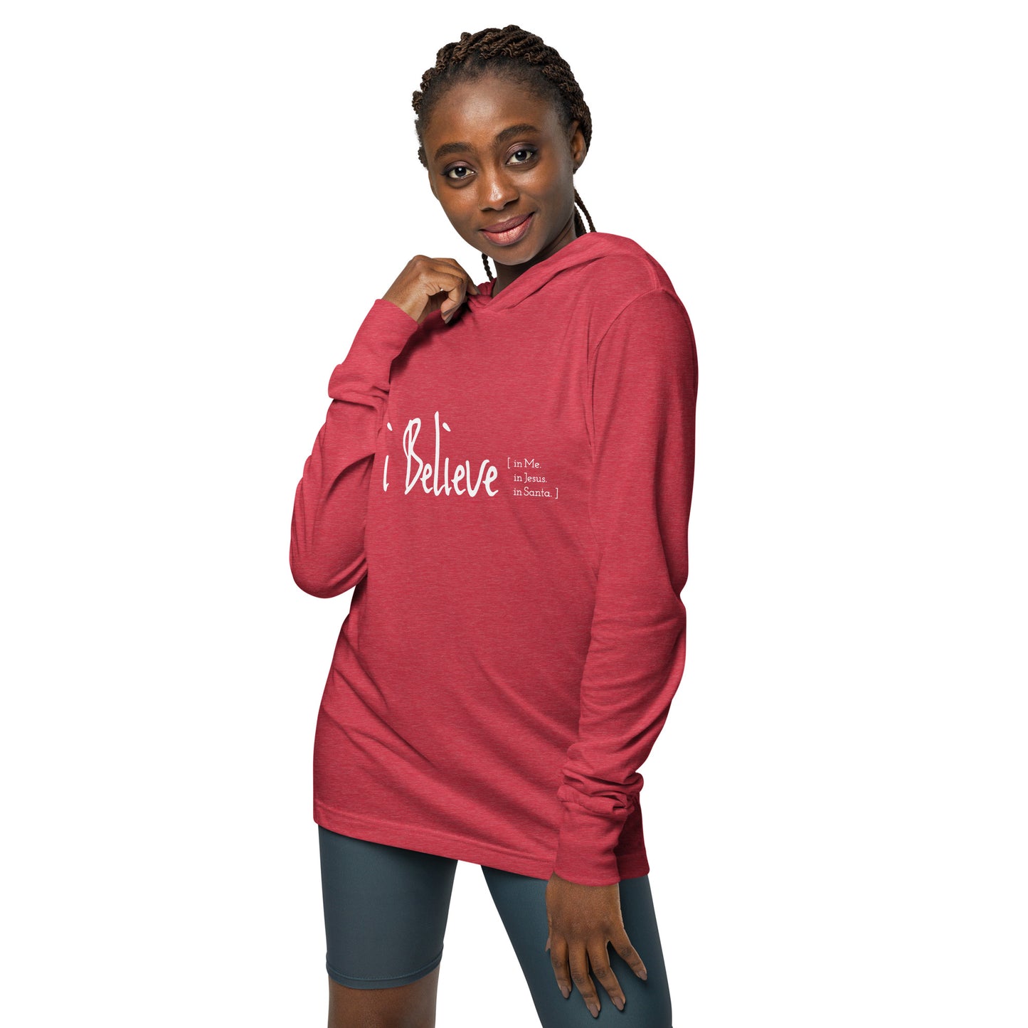 Boliver Bloom™ "I Believe" Not-so-Unisex Women's Hooded Long-Sleeve Tee