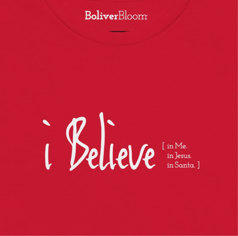 Boliver Bloom i Believe in Me Jesus Santa Tee Detail with Logo Tag