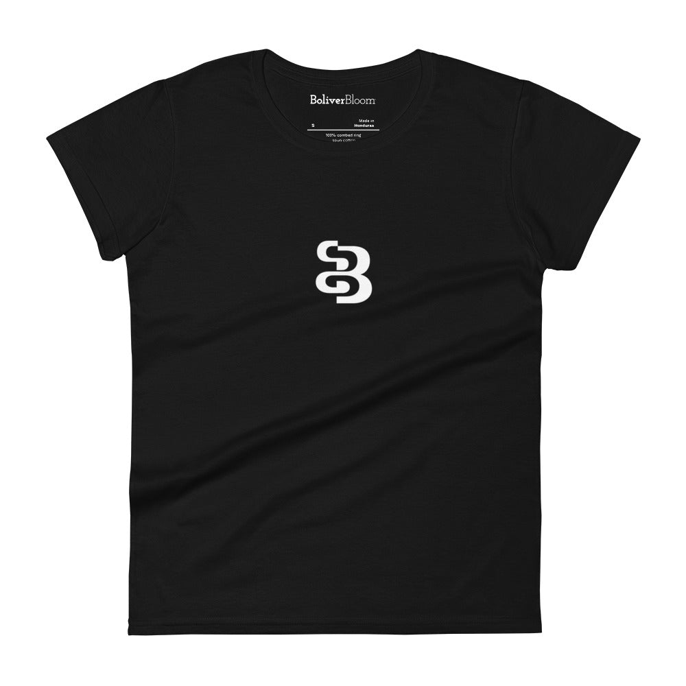 Boliver Bloom™ Logo on Black Women's Fashion Fit T-Shirt