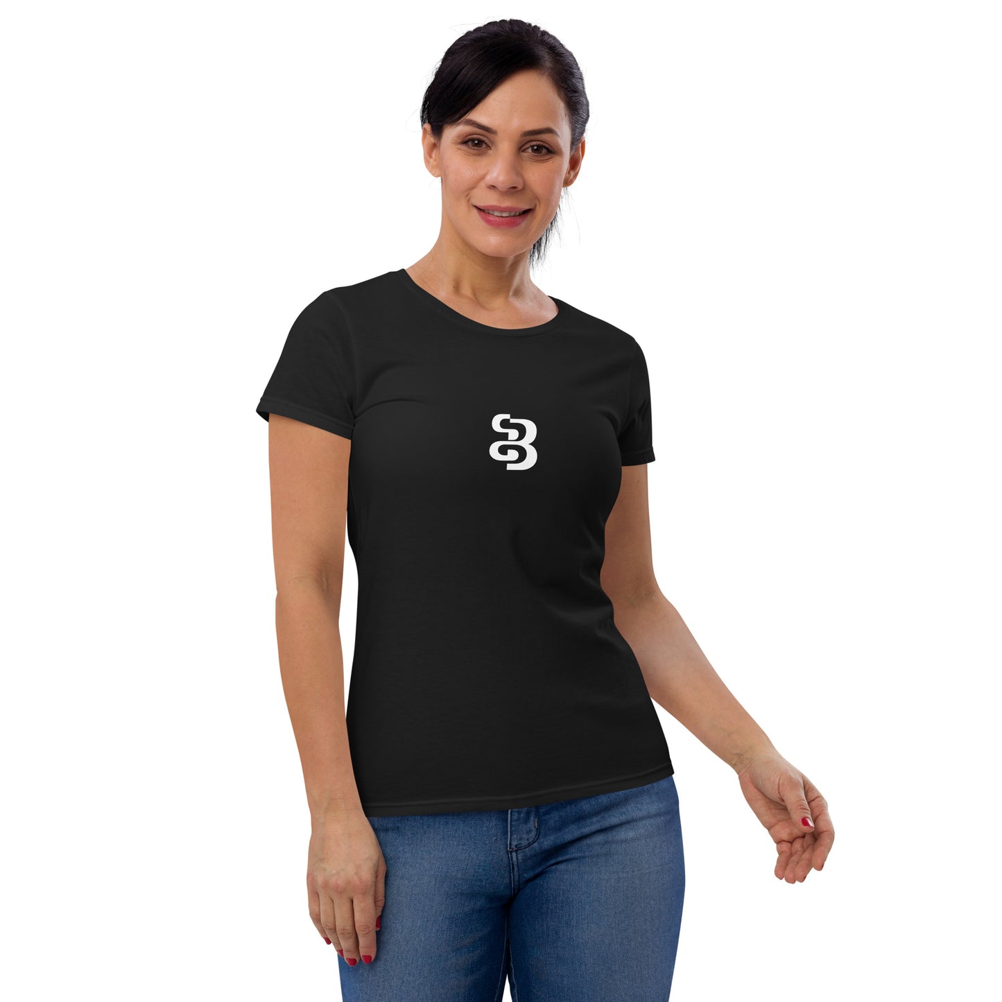 Boliver Bloom™ Logo on Black Women's Fashion Fit T-Shirt